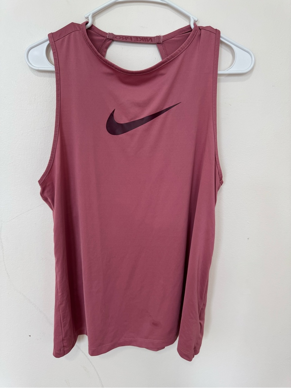 Nike Women's Dusty Rose Racerback Tank with Black Swoosh